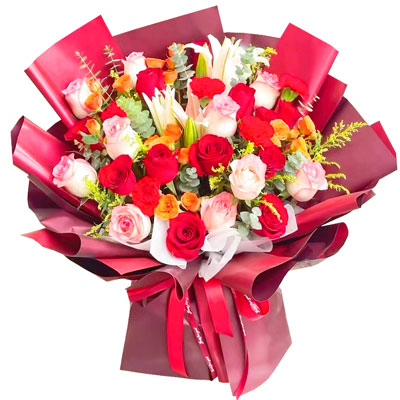 聊城22朵玫瑰百合，追求真爱幸福